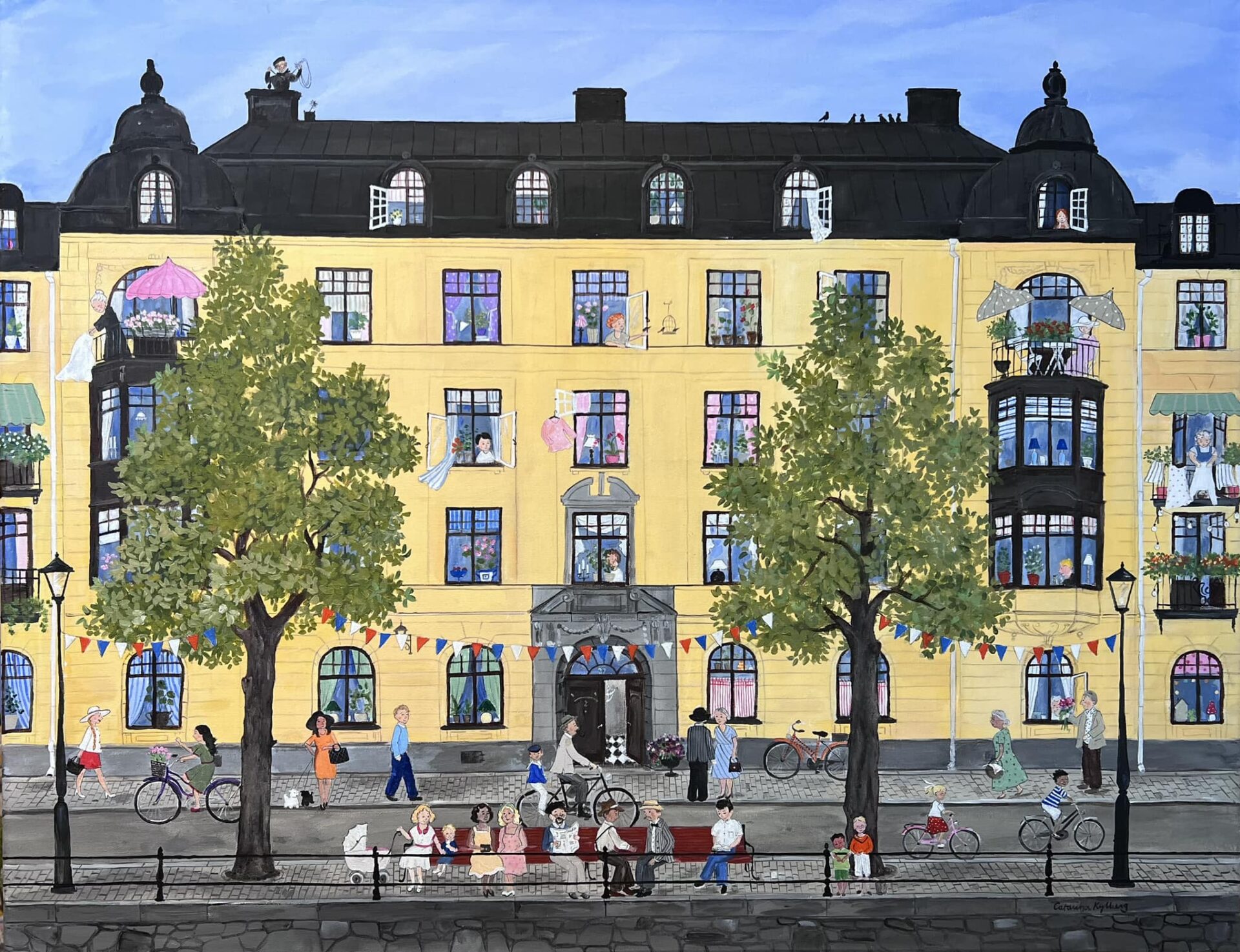 Östra Ågatan 37, målningen heter ”Blomster till Astrid” och finns att se hos Mollbrinks. Har du någon berättelse om huset?